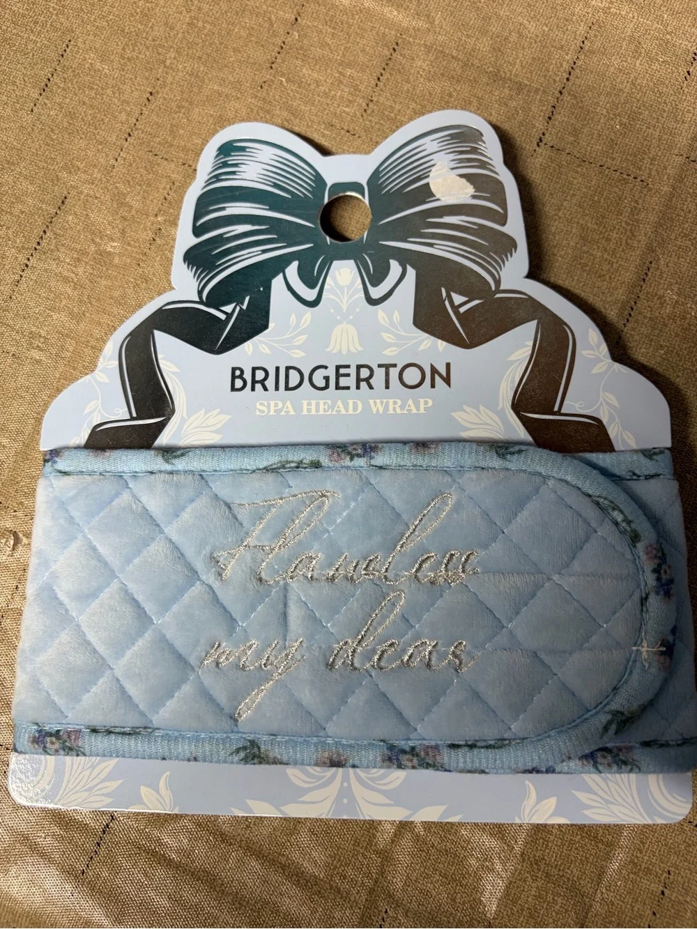 Bridgerton Light Blue Quilted Spa Head Wrap
